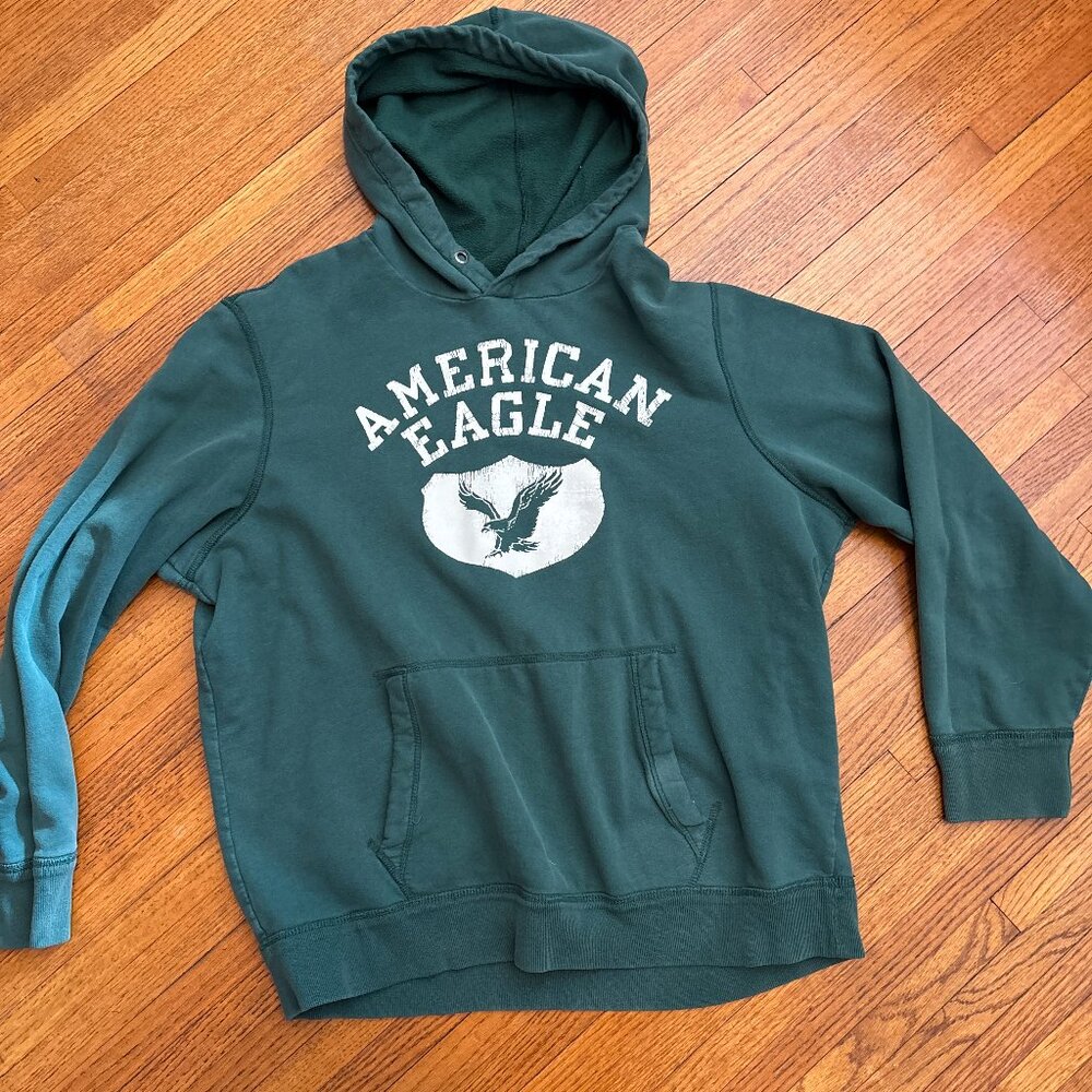 American Eagle Outfitter Green Hooded Sweatshirt | Adult | Size XL